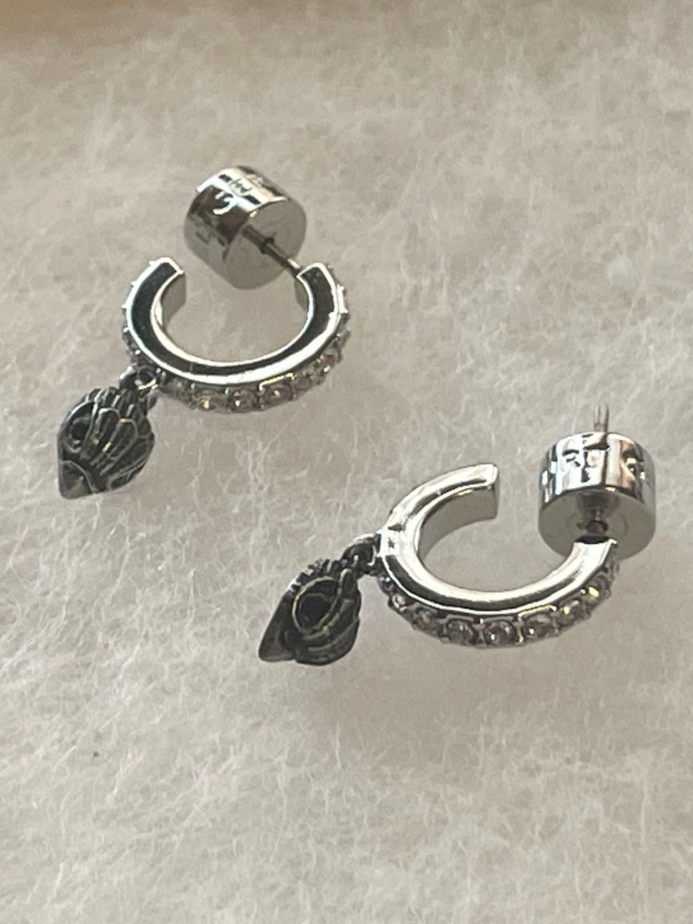 Kurt Geiger small hoop earrings with eagle head dangle